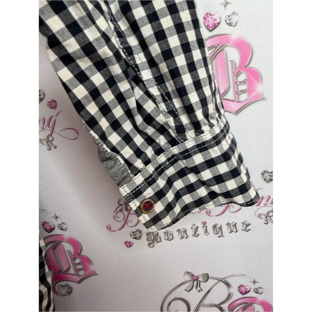 Shirt Black & White Gingham Button-Down Shirt - Picture 6 of 11